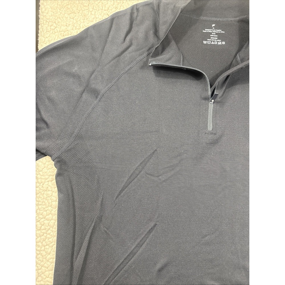 Fabletics Shirt Men's XL Black Long Sleeve Training Day 1/4 Quarter Zip NWT - Picture 6 of 13